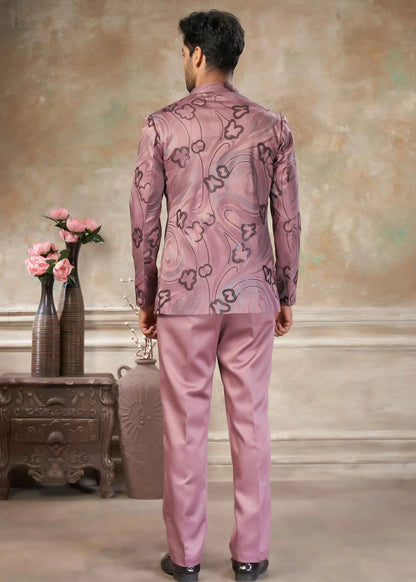 Rosy Brown Designer 3 Piece Jodhpuri