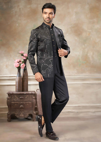 Black Designer Embroidery Jodhpuri