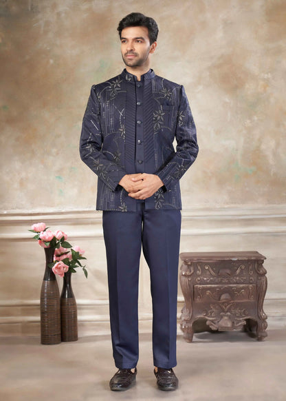Davy Grey Designer Embroidery Jodhpuri