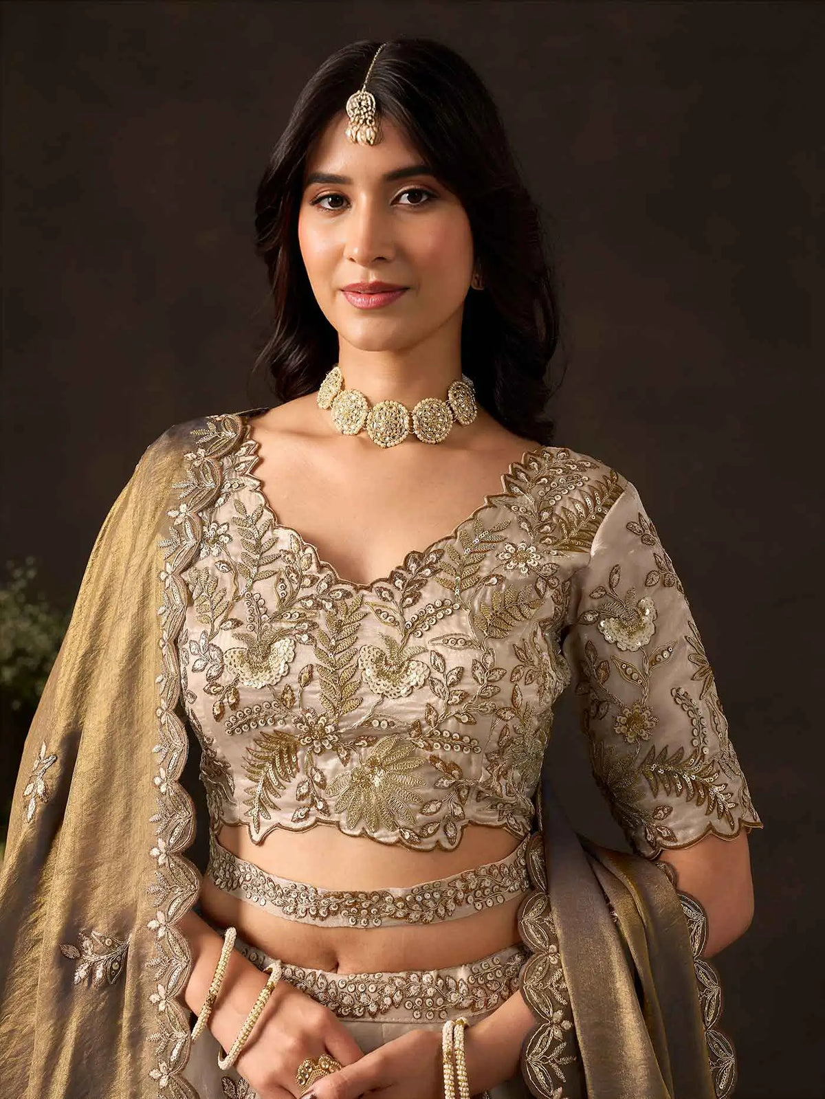 Bronze Gold Designer Lehenga Choli
