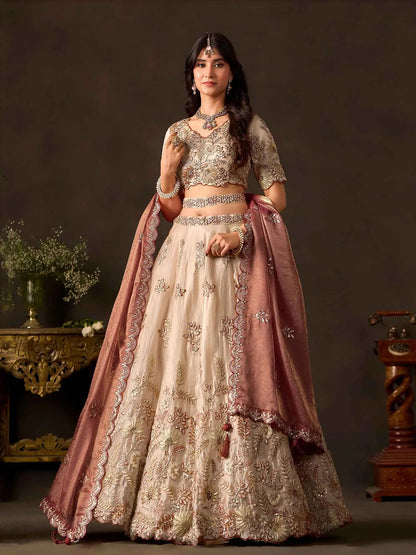 Copper Gold Designer Lehenga Choli
