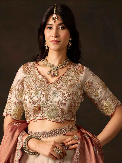 Copper Gold Designer Lehenga Choli