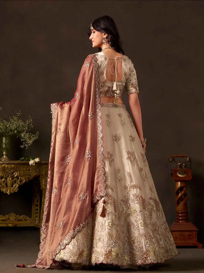Copper Gold Designer Lehenga Choli
