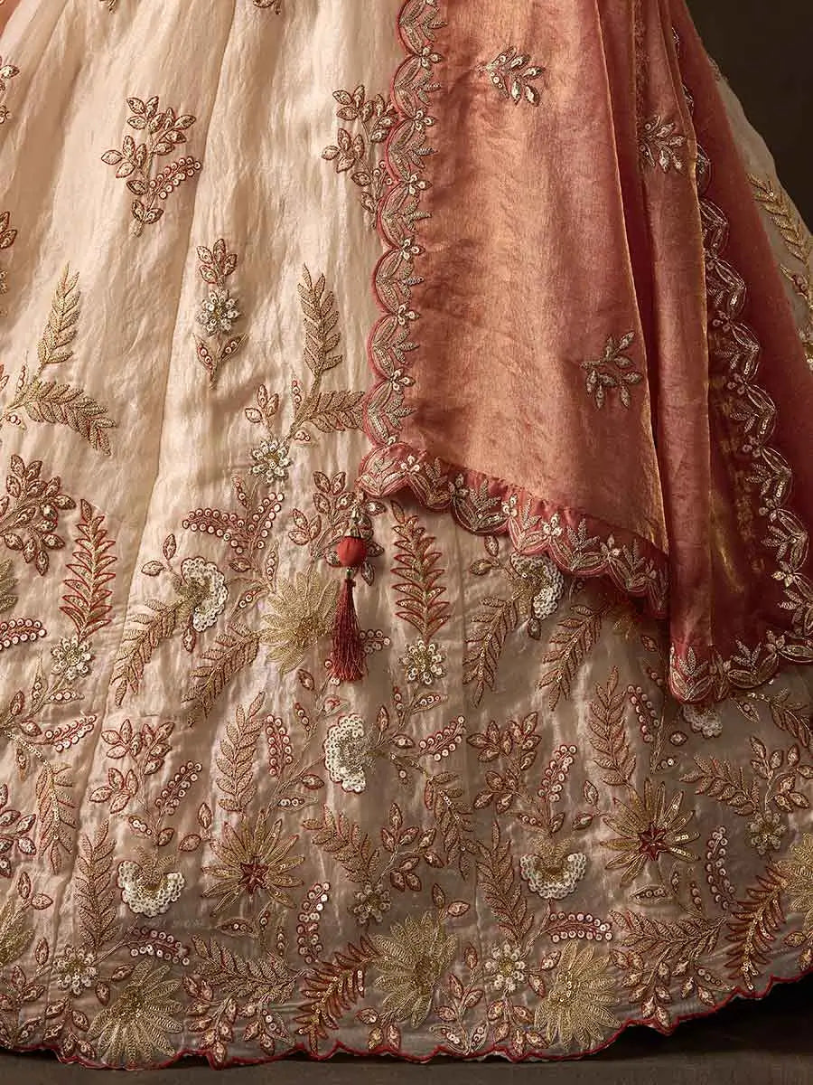 Copper Gold Designer Lehenga Choli