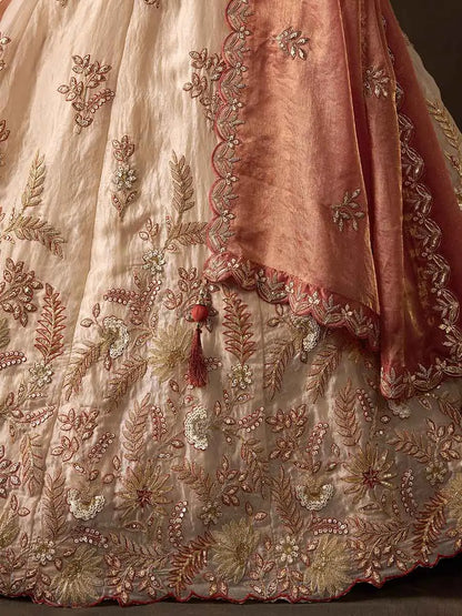 Copper Gold Designer Lehenga Choli