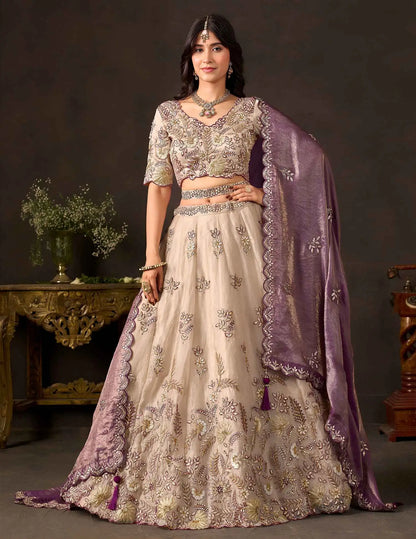 Purple Gold Designer Lehenga Choli