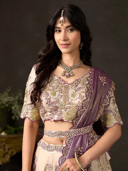 Purple Gold Designer Lehenga Choli