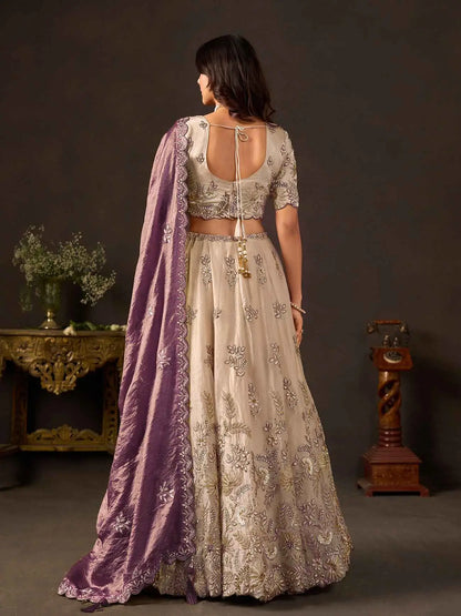 Purple Gold Designer Lehenga Choli