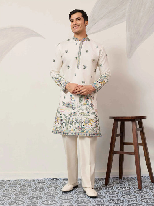 White Embroidered Kurta Set