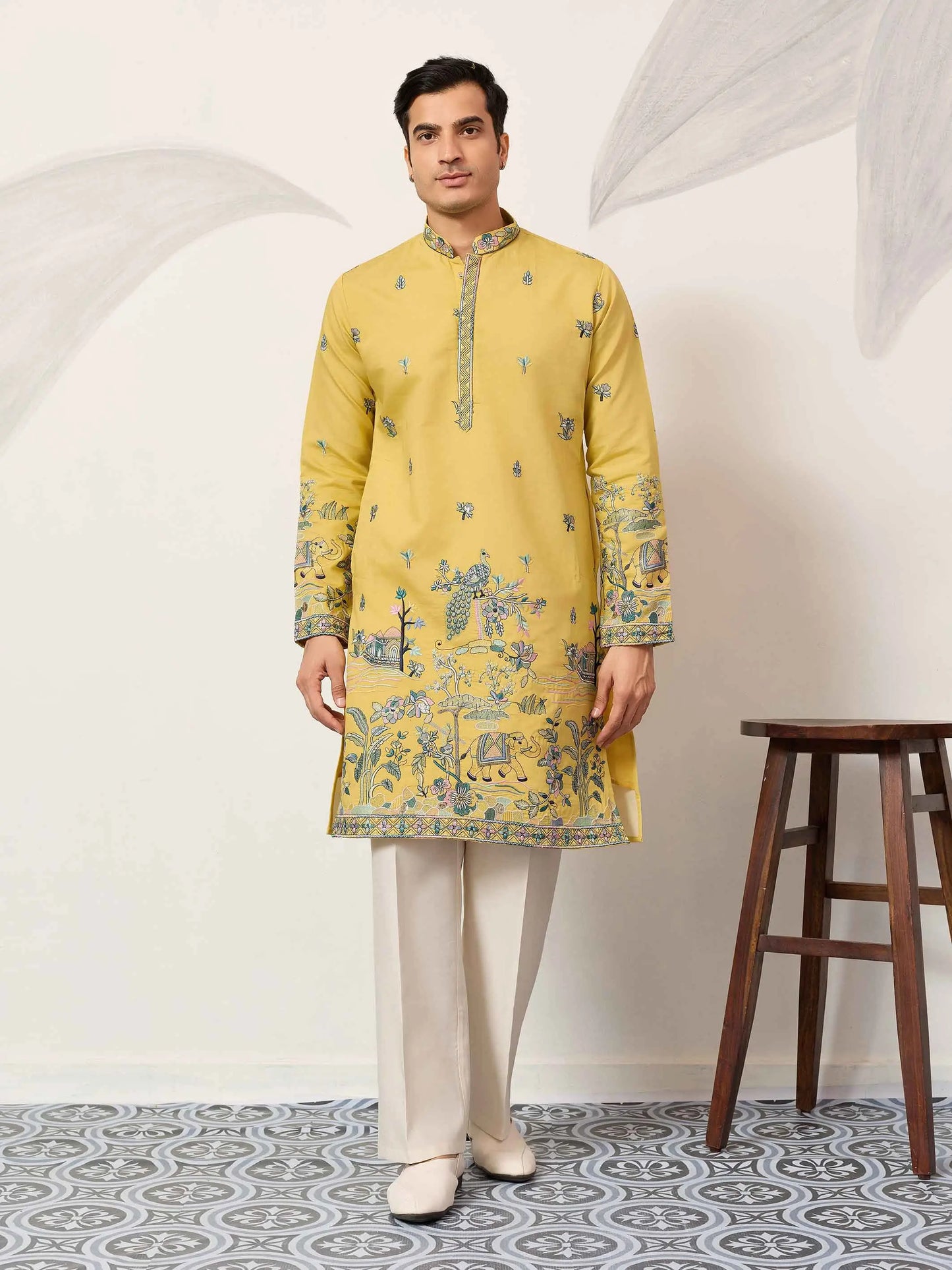 Yellow Embroidered Kurta Set