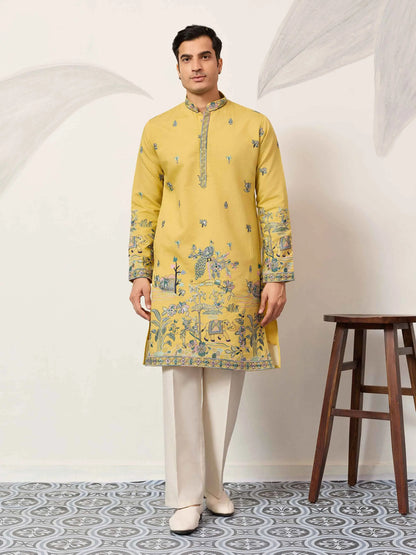 Yellow Embroidered Kurta Set