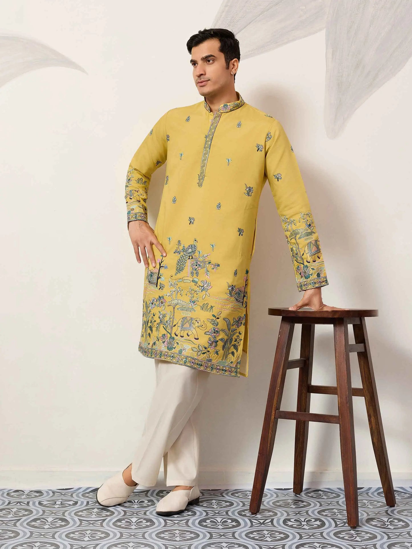 Yellow Embroidered Kurta Set