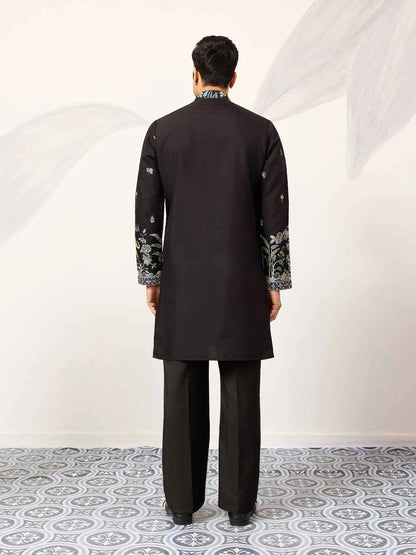 Black Embroidered Kurta Set