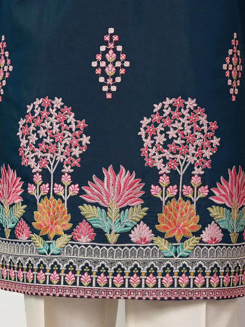 Nile Blue Embroidery Work Kurta Set