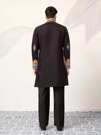 Black Embroidery Work Kurta Set