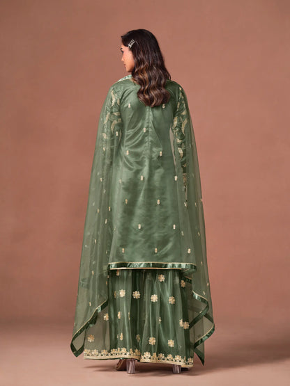 Sage Green Embroidered Salwar Suit