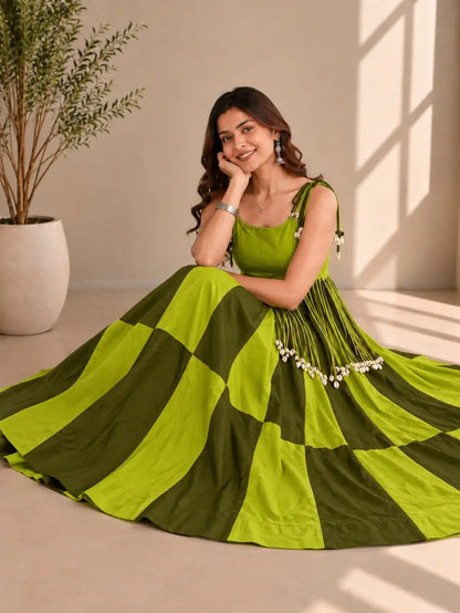 Parrot Mehndi Navratri Lehenga Choli