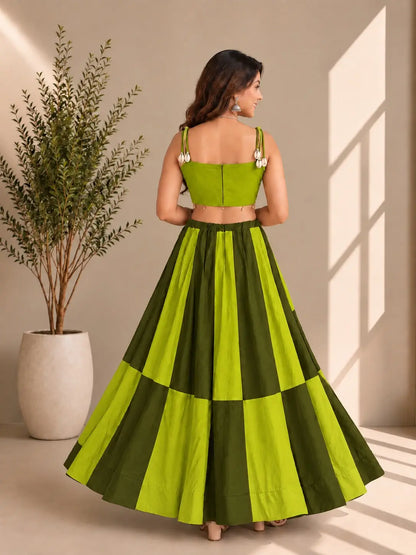 Parrot Mehndi Navratri Lehenga Choli