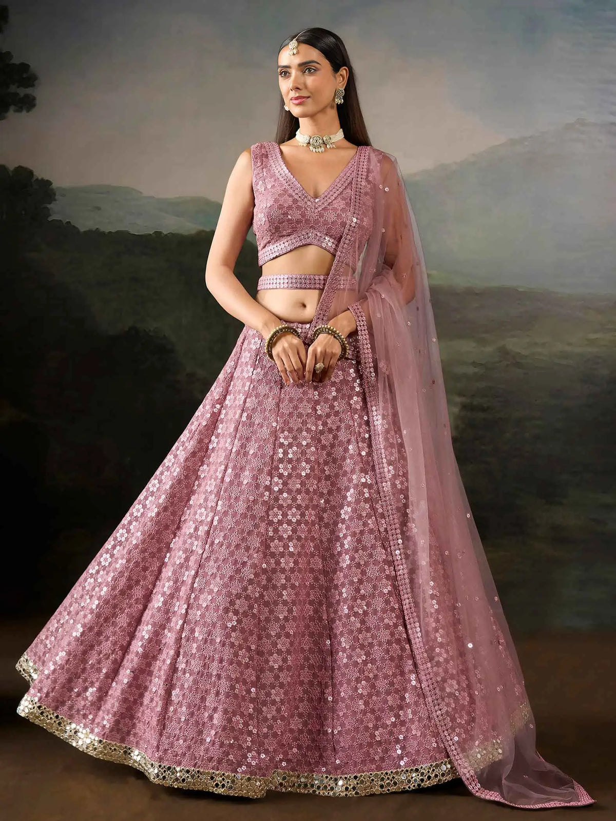Soft Pink Designer Embroidered Lehenga Choli