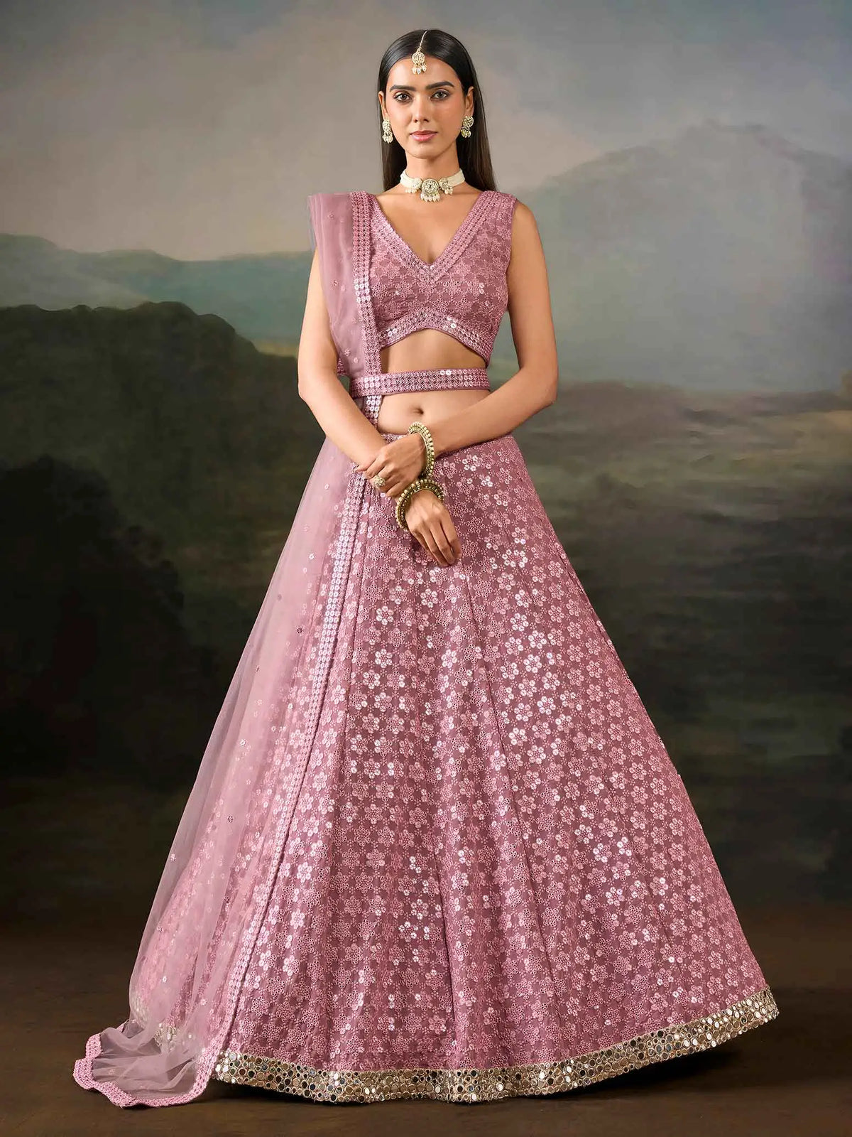 Soft Pink Designer Embroidered Lehenga Choli