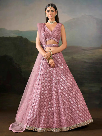 Soft Pink Designer Embroidered Lehenga Choli