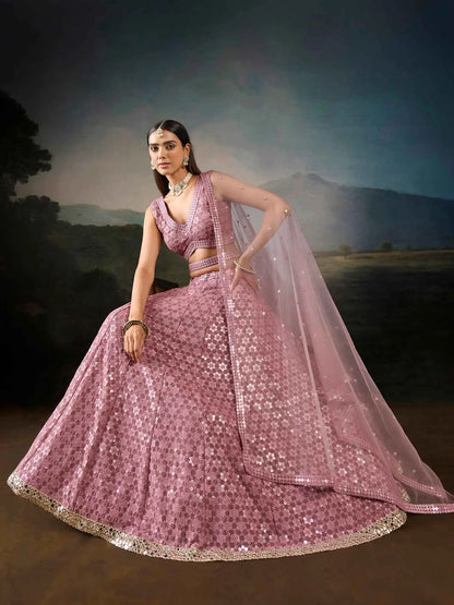 Soft Pink Designer Embroidered Lehenga Choli