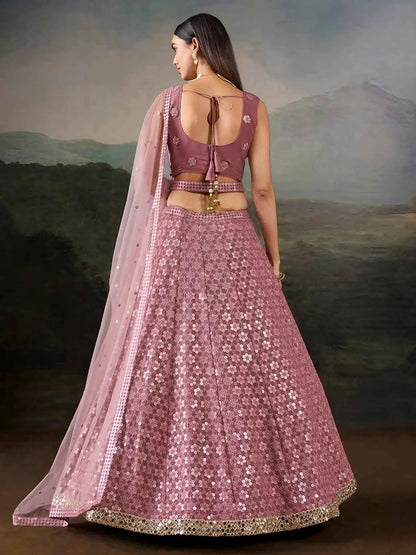 Soft Pink Designer Embroidered Lehenga Choli