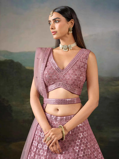 Soft Pink Designer Embroidered Lehenga Choli