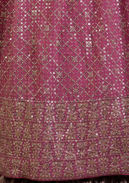 Pink Sequins Embroidered Lehenga Choli