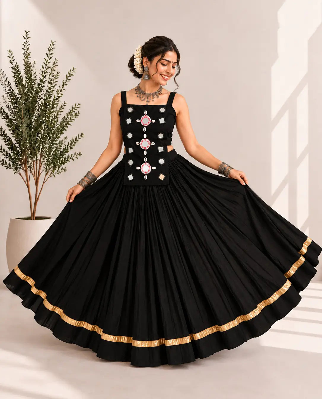 Designer Black Navratri Lehenga Choli