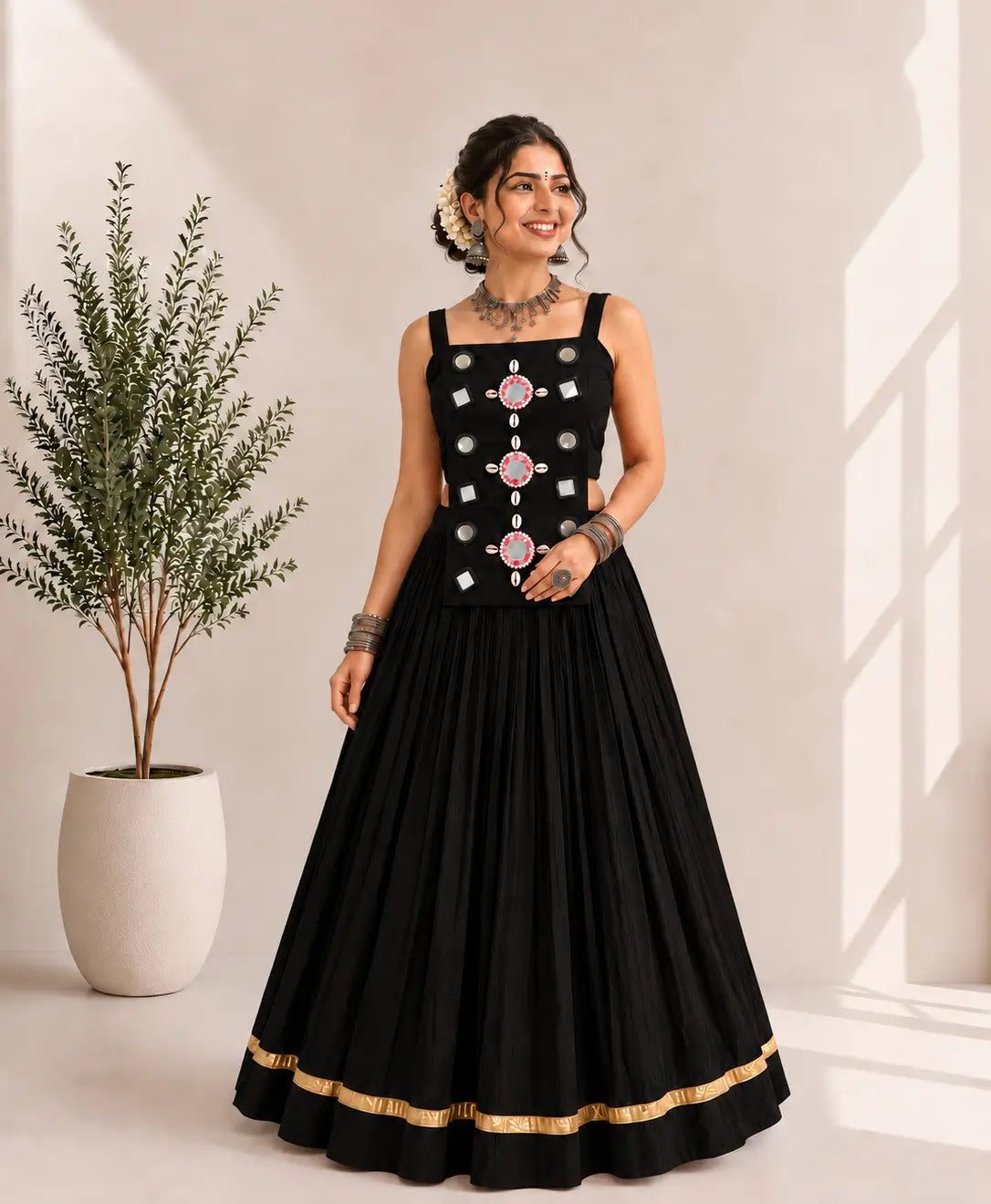 Designer Black Navratri Lehenga Choli