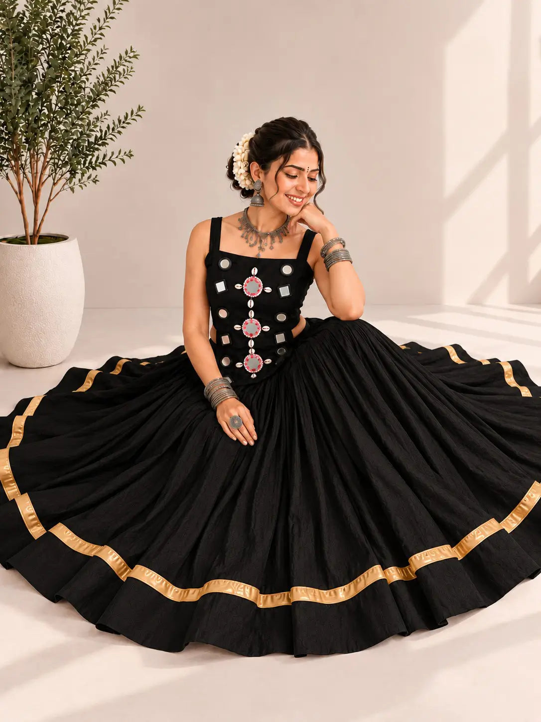 Designer Black Navratri Lehenga Choli