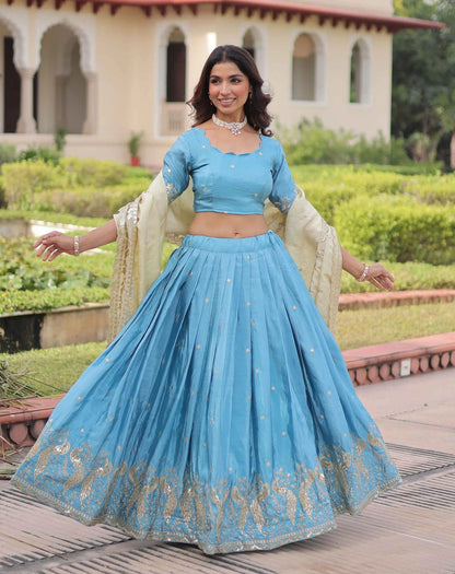 Shiny Sky Sequins Embroidery Lehenga Choli