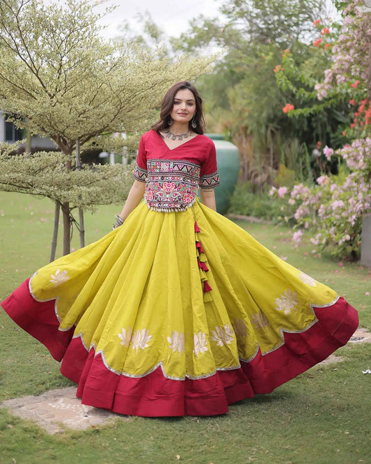 Maroon And Parrot Navaratri Lehenga Choli