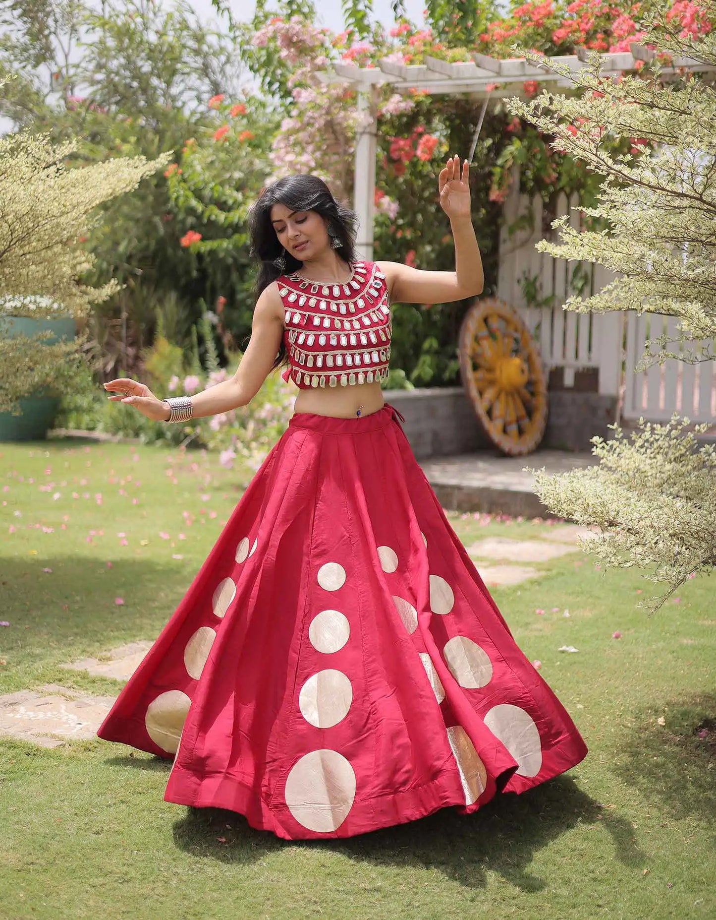 Maroon Designer Navaratri Lehenga Choli