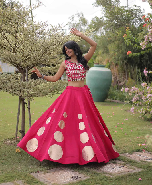 Rani Pink Designer Navaratri Lehenga Choli
