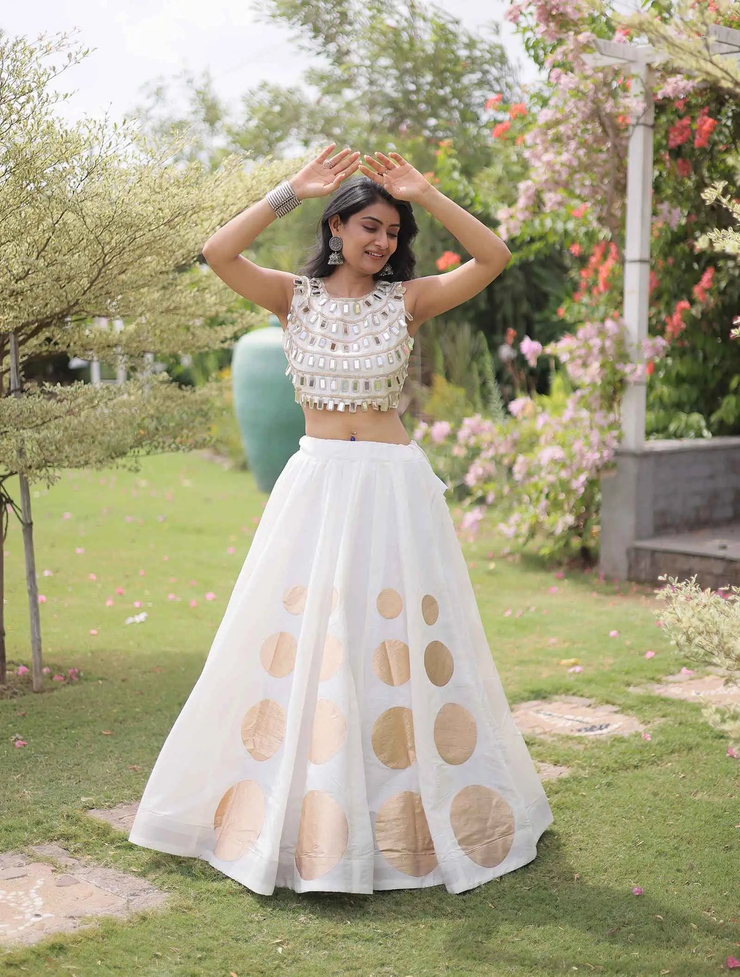White Designer Navaratri Lehenga Choli