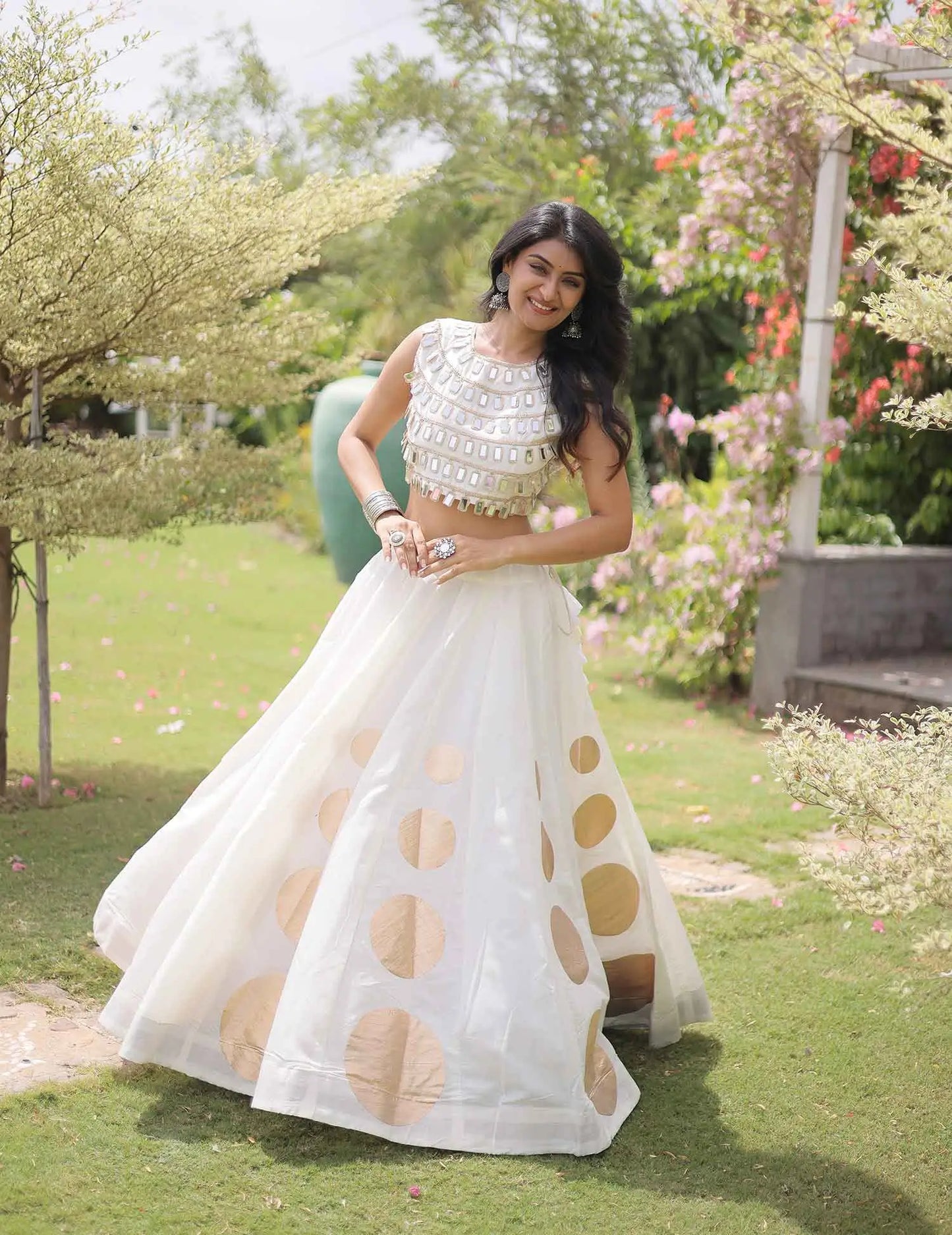 White Designer Navaratri Lehenga Choli