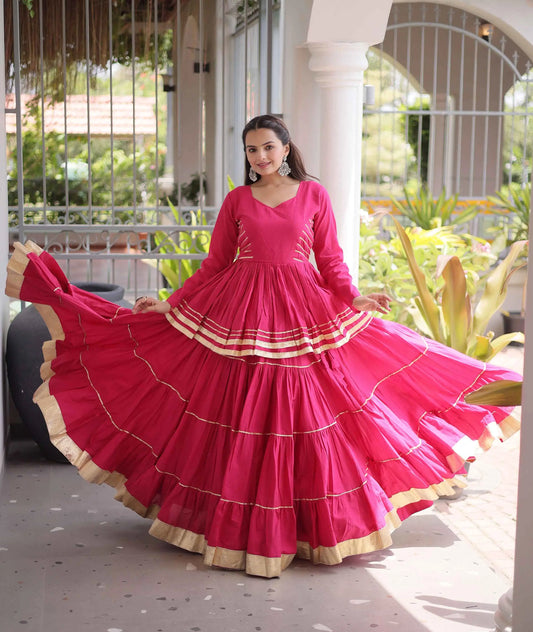 Pink Lehenga With Peplum Style Blouse