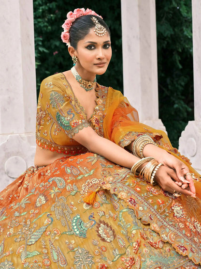 Orange Bridal Lehenga With Stunning Designer Embroidery
