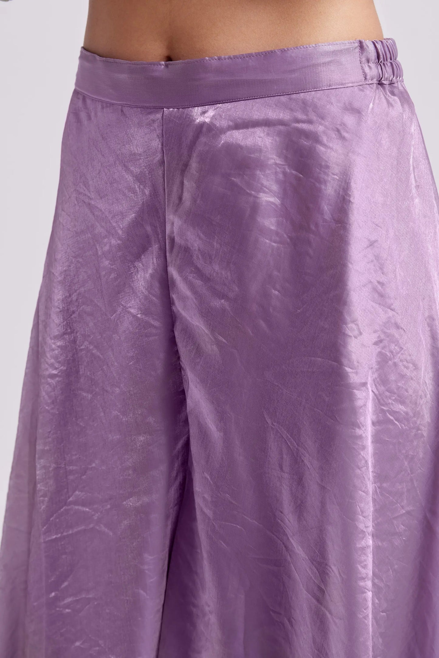 Lilac Purple Pure Organza Salwar Suit