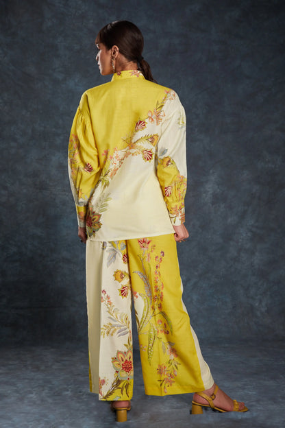 Yellow Printed Linen Co-ord Set