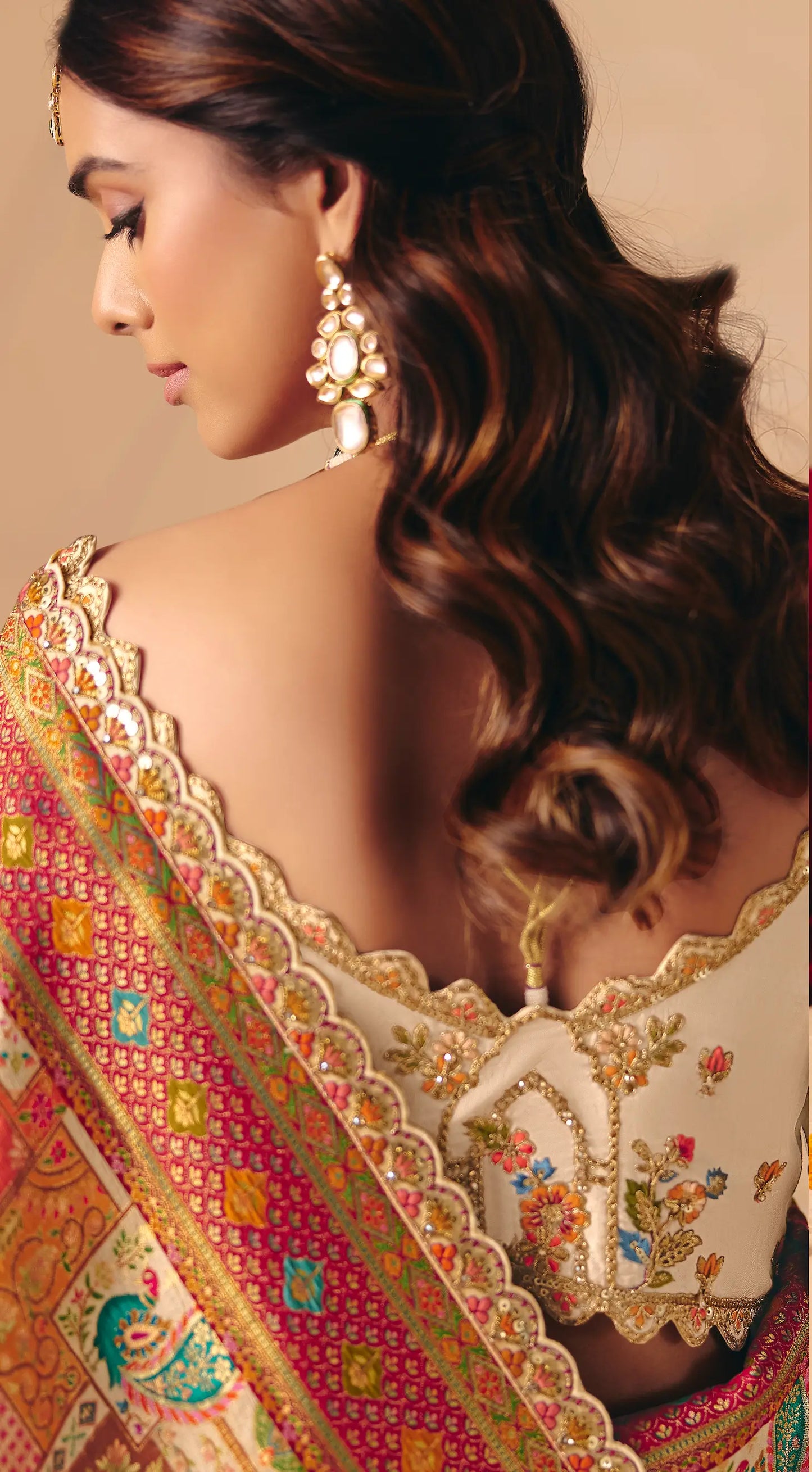 Off White Dola Silk Zari & Embroidery Saree