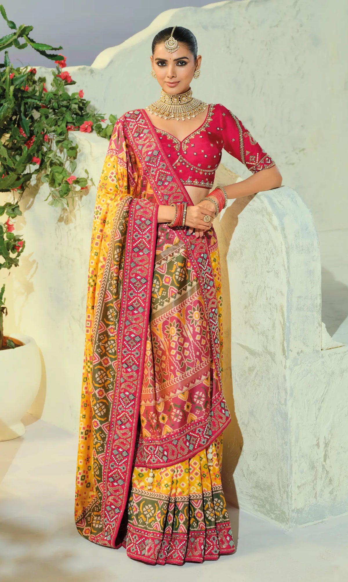Golden Yellow Heavy Work Patola Saree