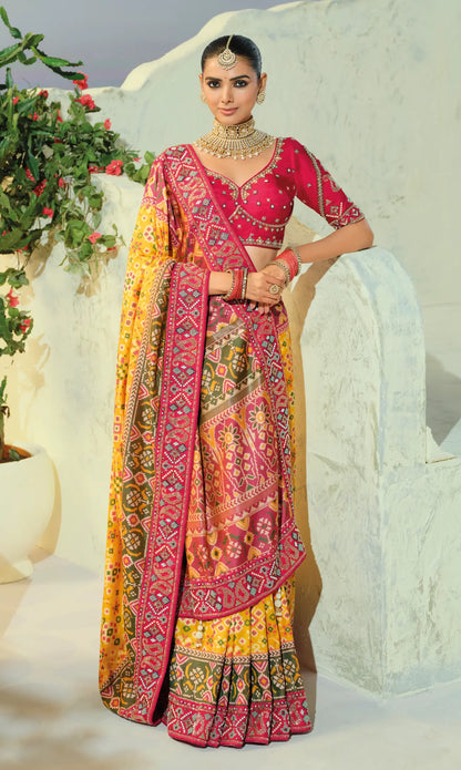 Golden Yellow Heavy Work Patola Saree