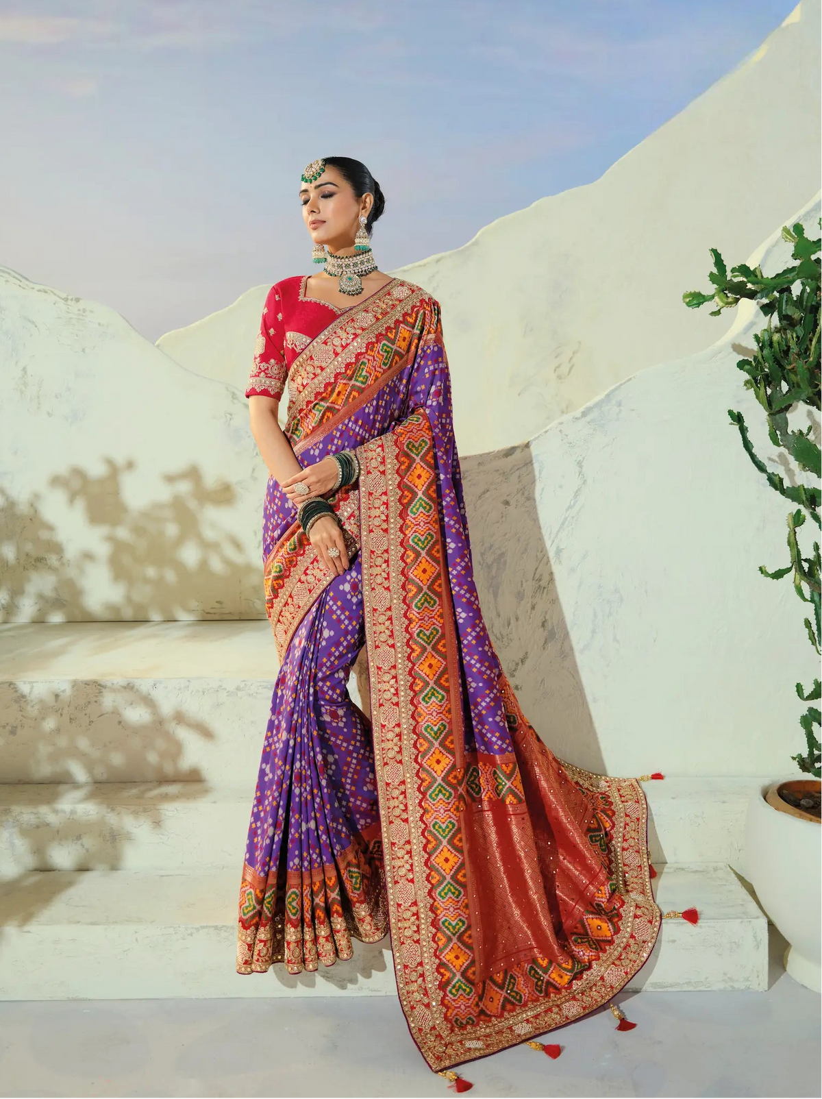 Royal Purple Heavy Work Patola Saree