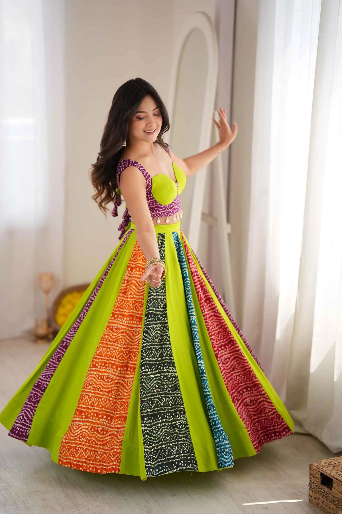 Multi Color Traditional Lehenga For Navratri