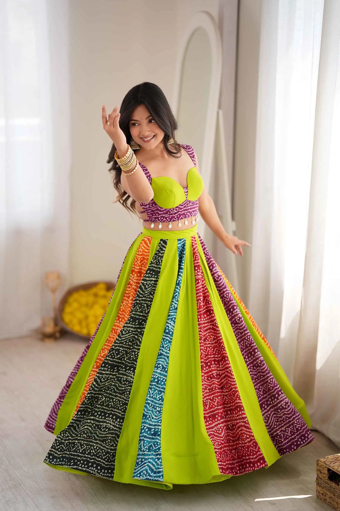Multi Color Traditional Lehenga For Navratri