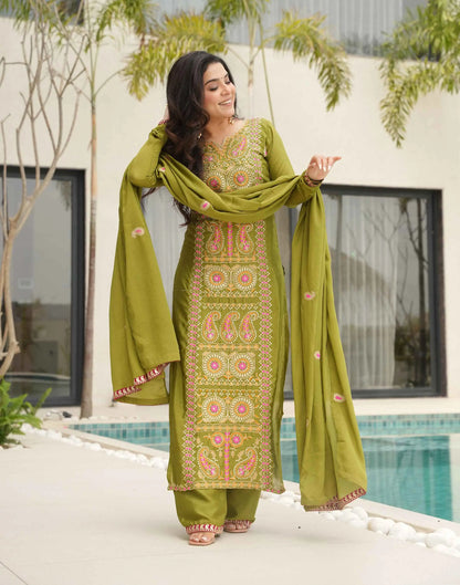 Parrot Embroidery Work Salwar Suit