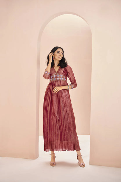 Coral Chinon Handwork Salwar Suit